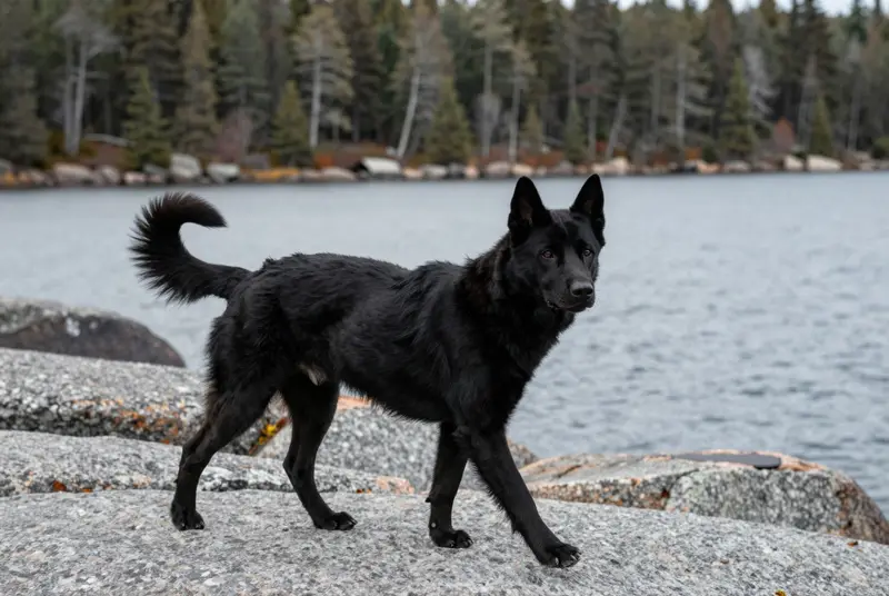 chien d'élan norvégien noir