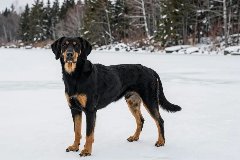 chien noir et feu pour la chasse au raton laveur, photo 3